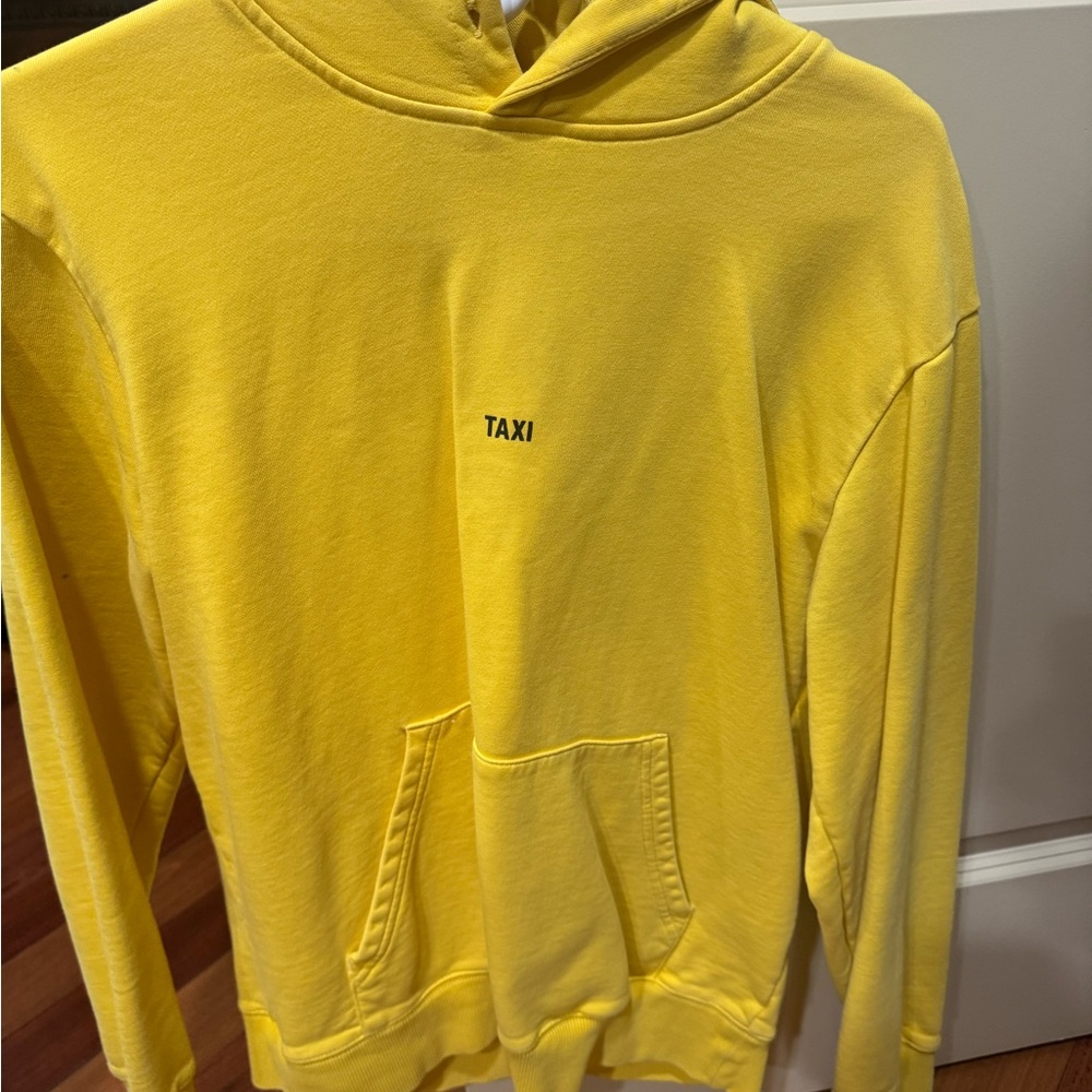 Helmut Lang Yellow 'TAXI' Hooded Sweatshirt